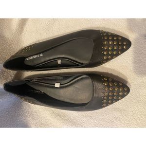 Brown flats with gold studs